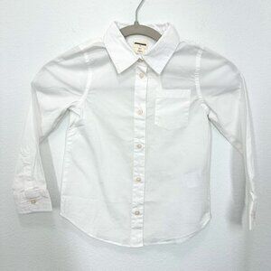 J. Crew Factory Girls' White cotton-blend button-up shirt Size 6/7 School NWT